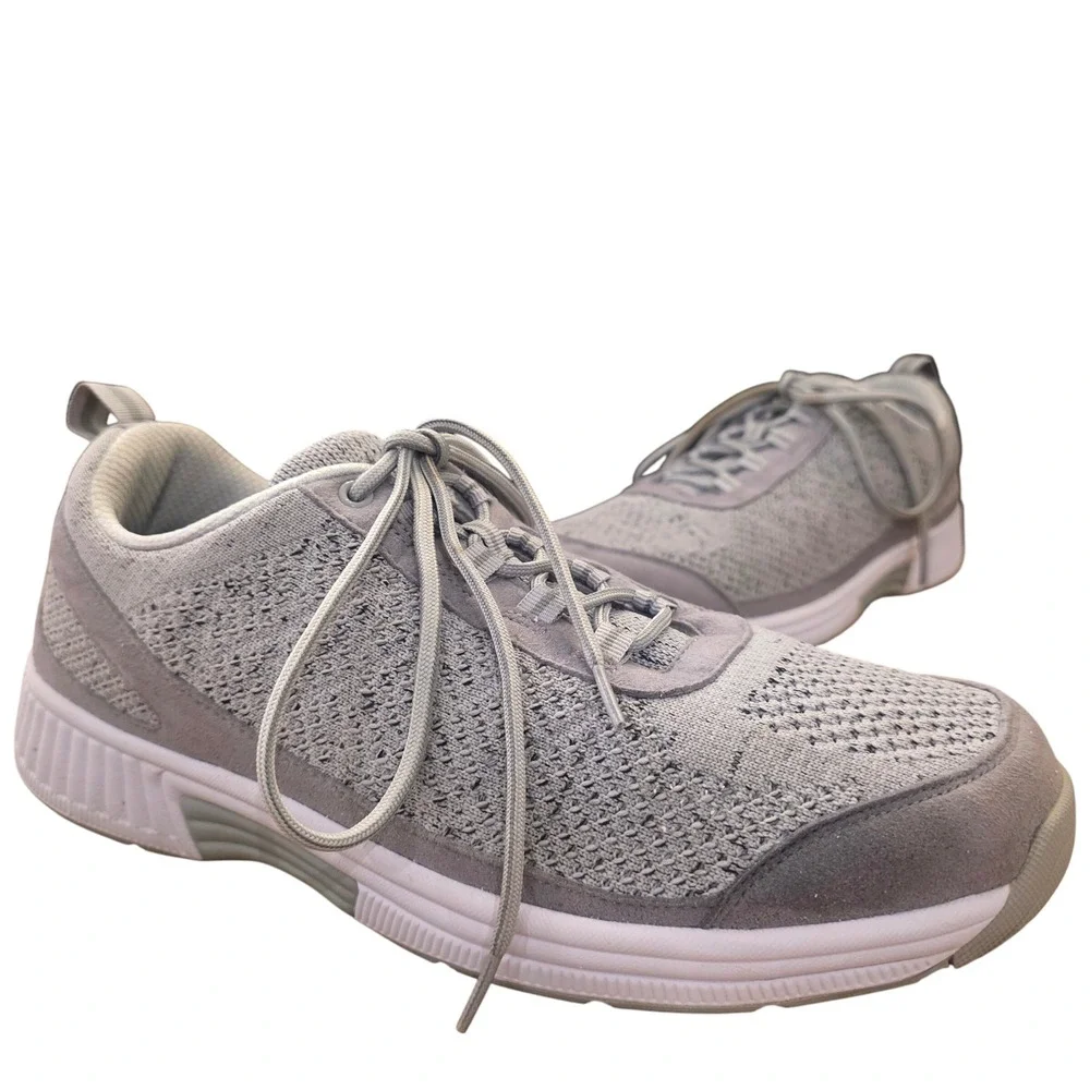 ORTHOFEET Lava Men's 10W Gray Knit Walking Sneakers Comfort Orthopedic‎ Shoes
